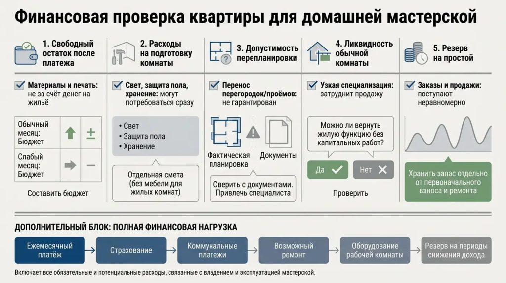 Финансовая проверка квартиры для домашней мастерской